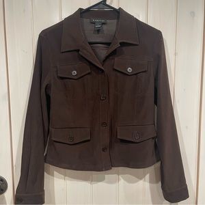 Harold’s Short Solid Brown Lightweight Button Up Coat/Jacket